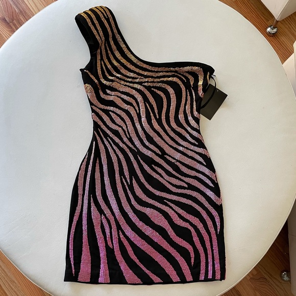 Retrofête for Revolve Fully Beaded One Shoulder Cocktail Dress - Picture 6 of 10